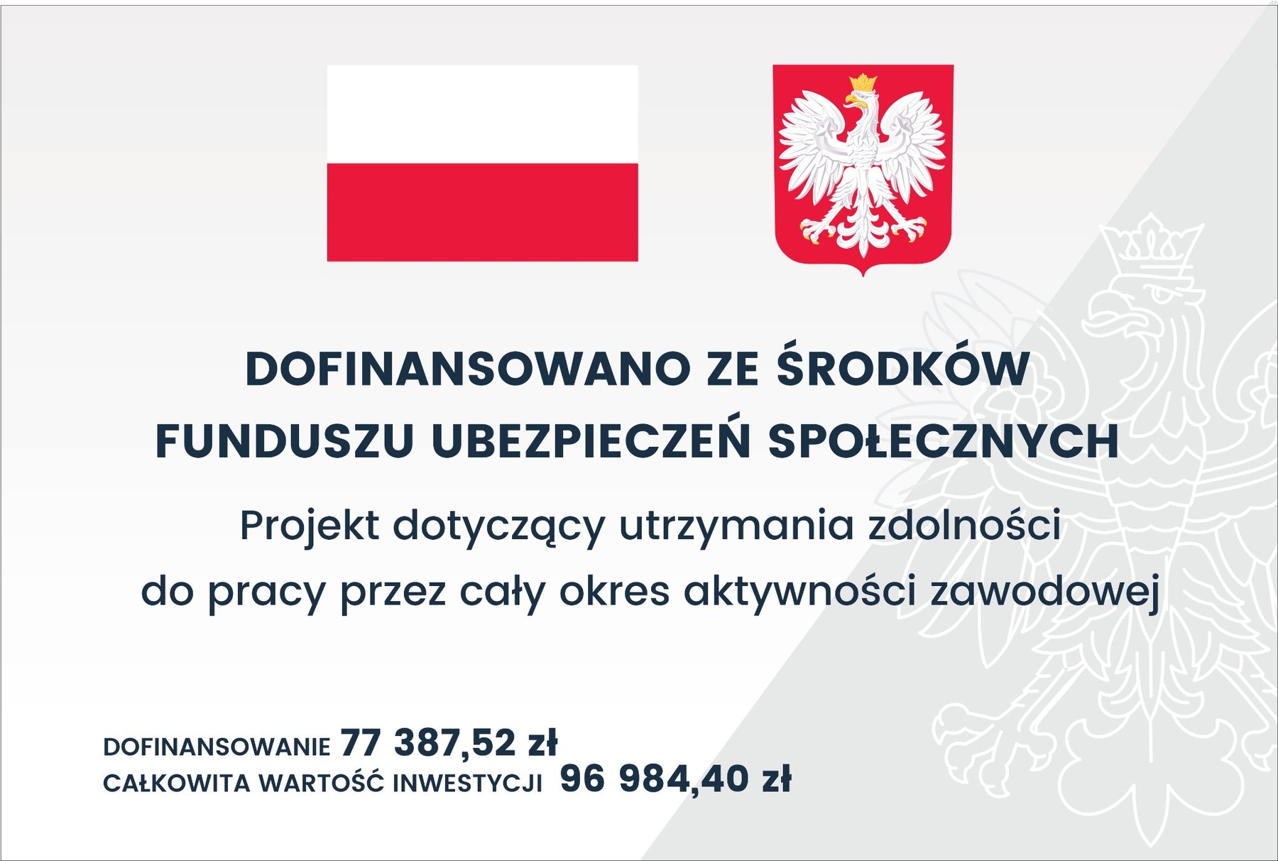 Dofinansowano ze środków Funduszu Ubezpieczeń Społecznych